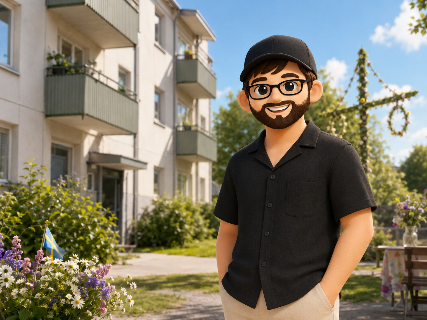 Chattbot Arvid i somrig bild