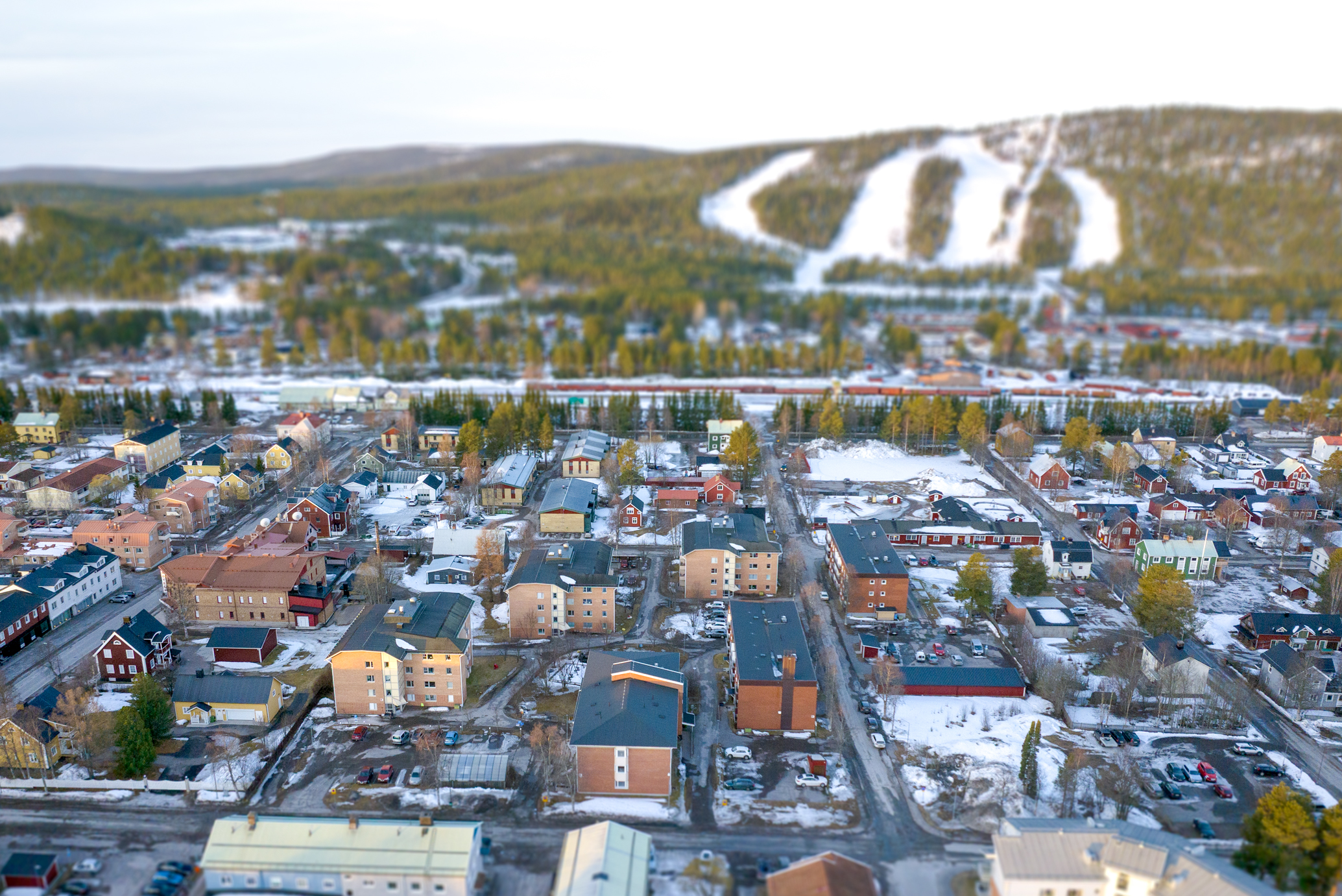 Drönarbild över kvarteret Skarven, Ejdern, miniatyr format